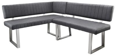 Product photograph of Apollo Dark Grey Fabric Corner Dining Bench Left Hand Facing from Choice Furniture Superstore