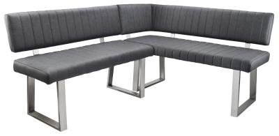 Product photograph of Apollo Dark Grey Fabric Corner Dining Bench Right Hand Facing from Choice Furniture Superstore