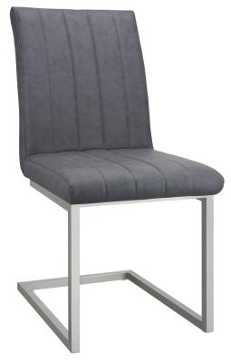 Apollo Dark Grey Fabric Dining Chair Sold In Pairs