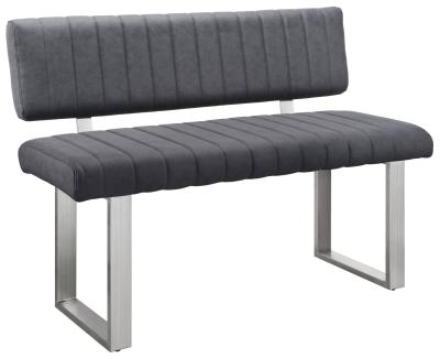 Apollo Dark Grey Fabric Side Dining Bench