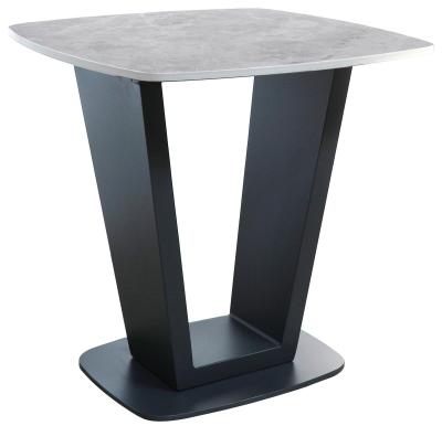 Product photograph of Apollo Grey Sintered Stone Top Square Lamp Table from Choice Furniture Superstore