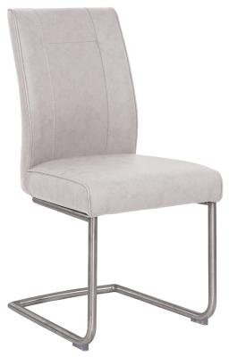 Apollo Light Grey Fabric Contour Dining Chair Sold In Pairs