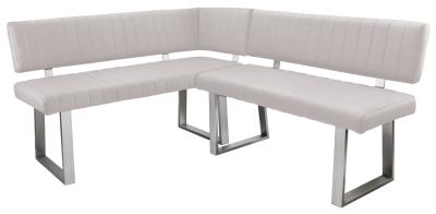 Product photograph of Apollo Light Grey Fabric Corner Dining Bench Left Hand Facing from Choice Furniture Superstore