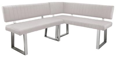 Apollo Light Grey Fabric Corner Dining Bench Right Hand Facing