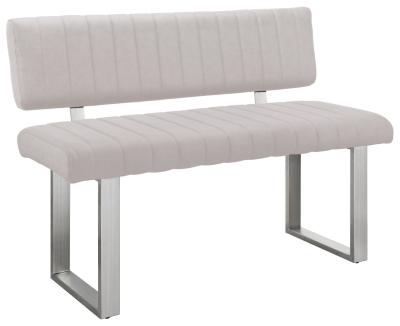 Apollo Light Grey Fabric Side Dining Bench