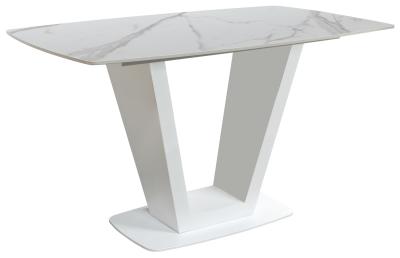 Apollo White Sintered Stone Top 4 Seater Compact Dining Table