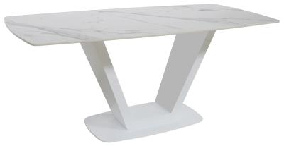 Apollo White Sintered Stone Top 4 Seater Dining Table