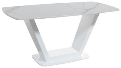 Product photograph of Apollo White Ceramic 100cm Coffee Table With Pedestal Base from Choice Furniture Superstore