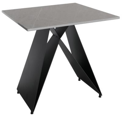 Product photograph of Omega Grey Sintered Stone Top Square Lamp Table from Choice Furniture Superstore