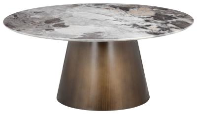 Chicago Grey Sintered Stone Top Round Coffee Table