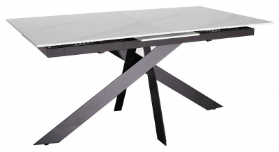 Product photograph of Alpha Marble Effect 6 Seater Extending Dining Table from Choice Furniture Superstore
