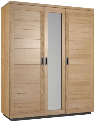 Product photograph of Fusion Oak 3 Door Wardrobe from Choice Furniture Superstore