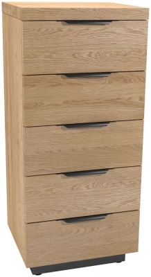 Product photograph of Fusion Oak 5 Drawer Tall Chest from Choice Furniture Superstore