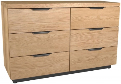 Product photograph of Fusion Oak 6 Drawer Wide Chest from Choice Furniture Superstore