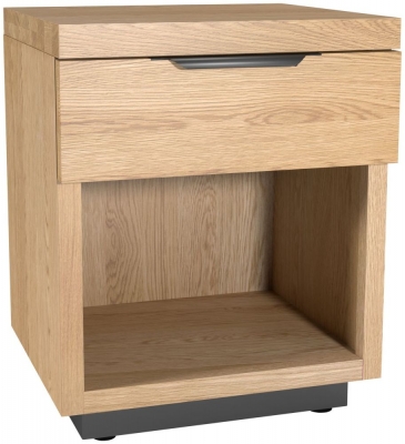 Product photograph of Fusion Oak 1 Drawer Bedside Cabinet from Choice Furniture Superstore