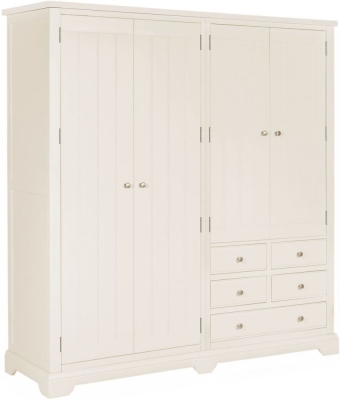 Product photograph of Lily White Painted 4 Door Wardrobe from Choice Furniture Superstore