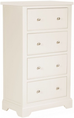 Product photograph of Lily White Painted 4 Drawer Tall Chest from Choice Furniture Superstore