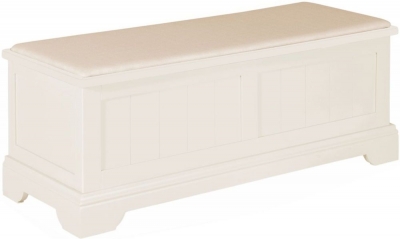 Product photograph of Lily White Painted Ottoman from Choice Furniture Superstore