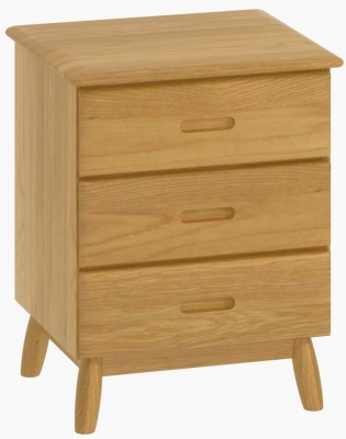 Product photograph of Malmo Oak 3 Drawer Bedside Cabinet from Choice Furniture Superstore