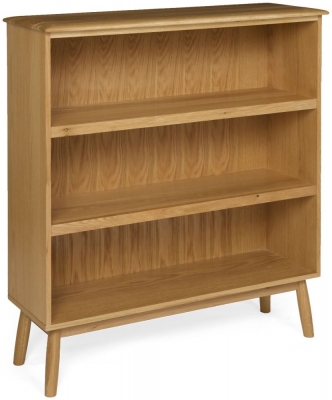 Product photograph of Malmo Oak Low Bookcase from Choice Furniture Superstore
