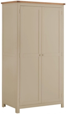 Product photograph of Portland Pebble Painted 2 Door Double Wardrobe from Choice Furniture Superstore