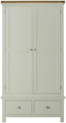 Product photograph of Portland Stone Painted 2 Door 2 Drawer Double Wardrobe from Choice Furniture Superstore