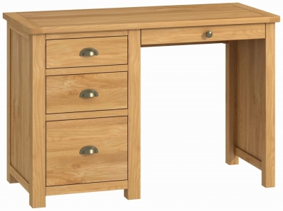 Product photograph of Portland Oak Single Pedestal Desk from Choice Furniture Superstore