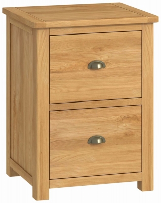 Product photograph of Portland Oak 2 Drawer Filing Cabinet from Choice Furniture Superstore