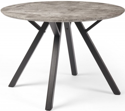 Tetro Concrete Effect Round Dining Table - 4 Seater