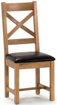 Product photograph of Vida Living Ramore Oak Cross Back Dining Chair Sold In Pairs from Choice Furniture Superstore