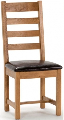 Product photograph of Vida Living Ramore Oak Ladder Back Dining Chair Sold In Pairs from Choice Furniture Superstore