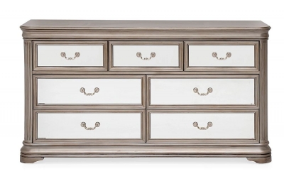 Product photograph of Vida Living Jessica Champagne Mirrored 3 4 Drawer Dressing Chest from Choice Furniture Superstore