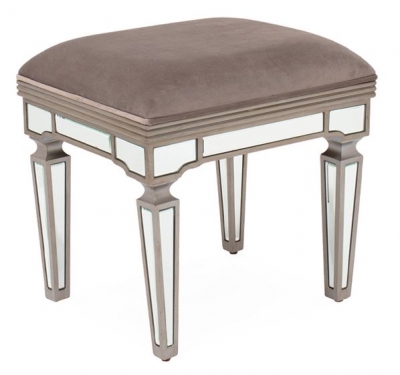 Product photograph of Vida Living Jessica Champagne Mirrored Dressing Table Stool from Choice Furniture Superstore