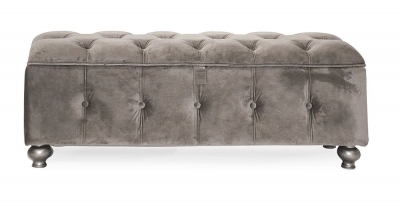 Product photograph of Vida Living Jessica Taupe Velvet Ottoman Storage from Choice Furniture Superstore
