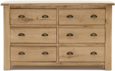 Product photograph of Vida Living Breeze Oak 6 Drawer Dressing Chest from Choice Furniture Superstore