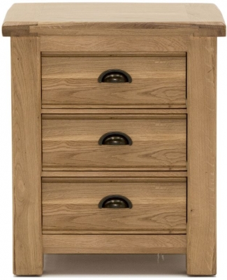 Vida Living Breeze Oak 3 Drawer Bedside Cabinet
