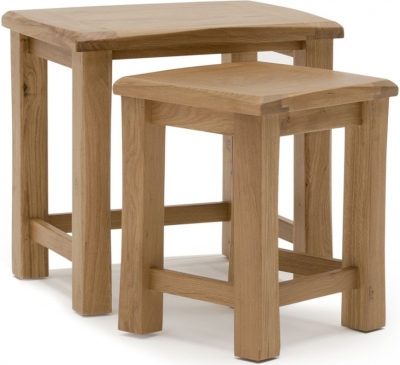 Product photograph of Vida Living Breeze Oak Nest Of Tables from Choice Furniture Superstore