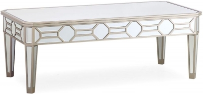 Product photograph of Vida Living Rosa Geometric Mirrored Coffee Table from Choice Furniture Superstore