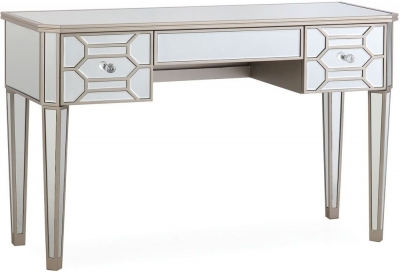 Image of Vida Living Rosa Geometric Mirrored 3 Drawer Dressing Table