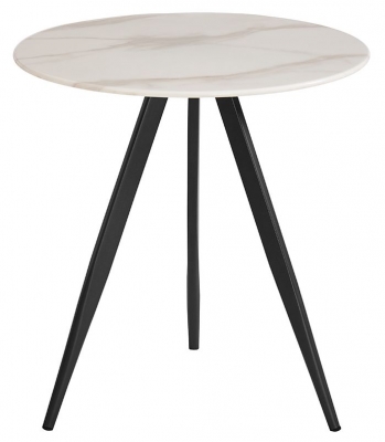 Product photograph of Vida Living Circe White Marble Effect Lamp Table from Choice Furniture Superstore