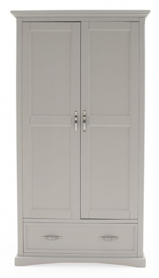 Product photograph of Vida Living Turner Grey Painted 2 Door Wardrobe from Choice Furniture Superstore