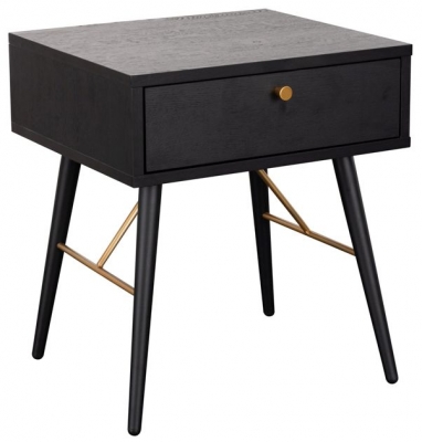 Product photograph of Vida Living Barcelona Black Bedside Table from Choice Furniture Superstore