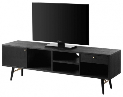 Product photograph of Vida Living Barcelona Black Large Tv Unit from Choice Furniture Superstore