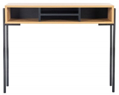 Product photograph of Vida Living Madrid Oak And Black Console Table from Choice Furniture Superstore