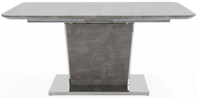 Product photograph of Vida Living Beppe 120cm-160cm Concrete Effect Butterfly Extending Dining Table from Choice Furniture Superstore