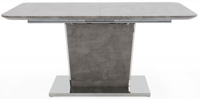 Product photograph of Vida Living Beppe 160cm-200cm Concrete Effect Butterfly Extending Dining Table from Choice Furniture Superstore