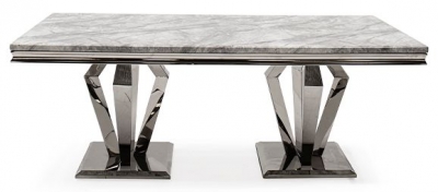 Product photograph of Vida Living Arturo 160cm Grey Marble Dining Table from Choice Furniture Superstore