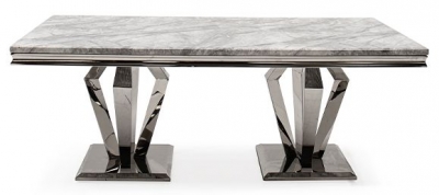 Vida Living Arturo 200cm Grey Marble Dining Table - 8 Seater