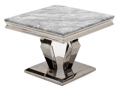 Product photograph of Vida Living Arturo Grey Marble Lamp Table from Choice Furniture Superstore