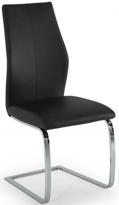 Vida Living Elis Black Faux Leather and Chrome Dining Chair (Sold in Pairs)